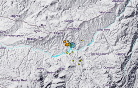 Hasta 22 temblores en los últimos 3 días entre Jódar y Úbeda