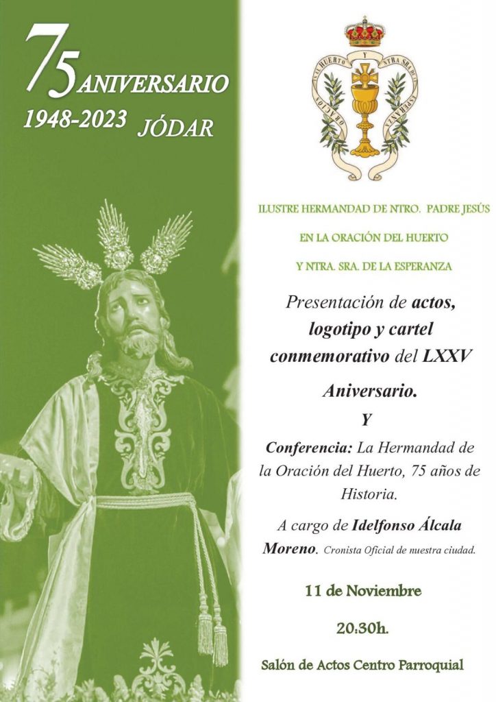 La Cofradía del Huerto presenta su logotipo y cartel conmemorativo del 75 aniversario.